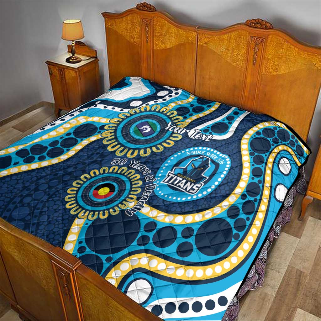 Titans NAIDOC Week 2026 Personalised Quilt 50 Years of Deadly Aboriginal Art