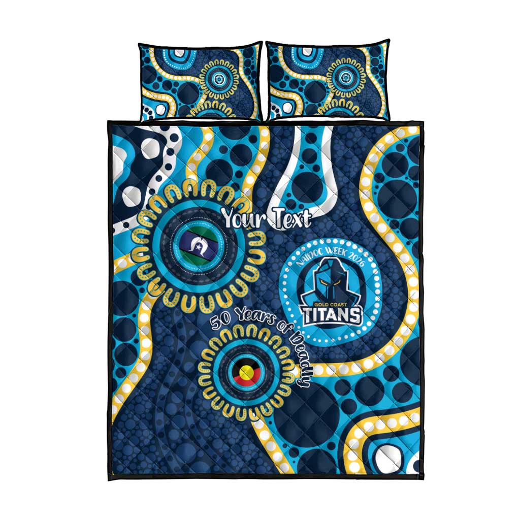 Titans NAIDOC Week 2026 Personalised Quilt Bed Set 50 Years of Deadly Aboriginal Art