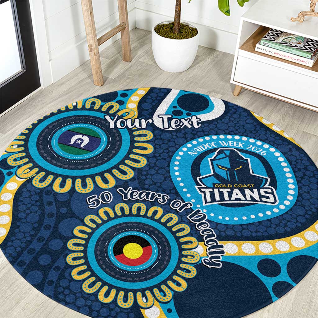 Titans NAIDOC Week 2026 Personalised Round Carpet 50 Years of Deadly Aboriginal Art