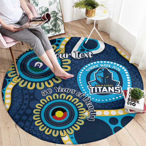 Titans NAIDOC Week 2026 Personalised Round Carpet 50 Years of Deadly Aboriginal Art