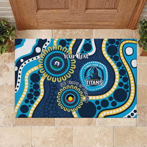 Titans NAIDOC Week 2026 Personalised Rubber Doormat 50 Years of Deadly Aboriginal Art
