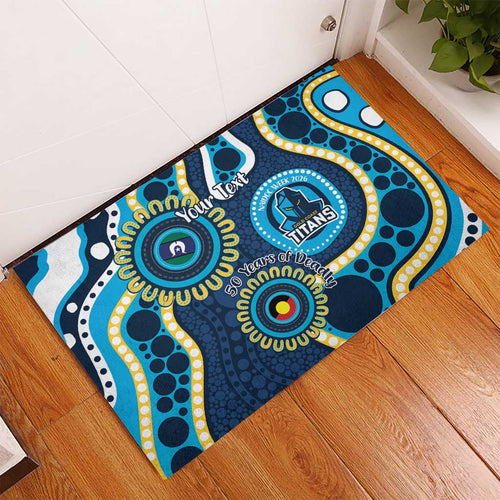 Titans NAIDOC Week 2026 Personalised Rubber Doormat 50 Years of Deadly Aboriginal Art