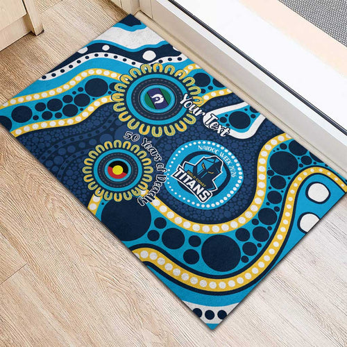 Titans NAIDOC Week 2026 Personalised Rubber Doormat 50 Years of Deadly Aboriginal Art