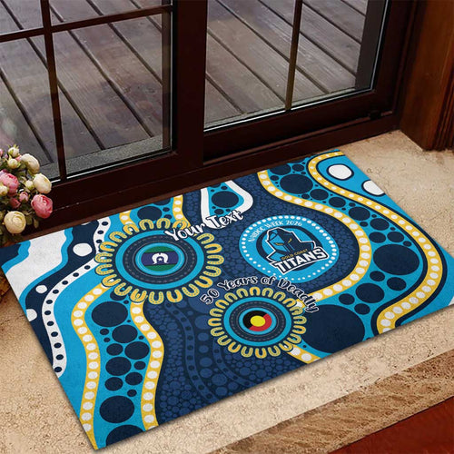 Titans NAIDOC Week 2026 Personalised Rubber Doormat 50 Years of Deadly Aboriginal Art