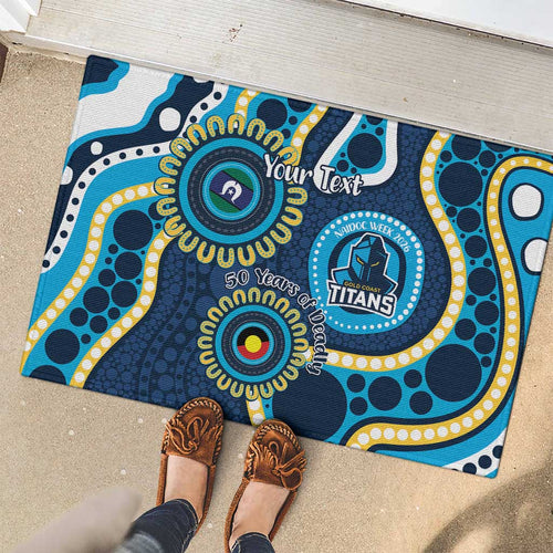 Titans NAIDOC Week 2026 Personalised Rubber Doormat 50 Years of Deadly Aboriginal Art