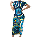 Titans NAIDOC Week 2026 Personalised Short Sleeve Bodycon Dress 50 Years of Deadly Aboriginal Art