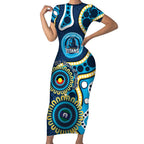 Titans NAIDOC Week 2026 Personalised Short Sleeve Bodycon Dress 50 Years of Deadly Aboriginal Art