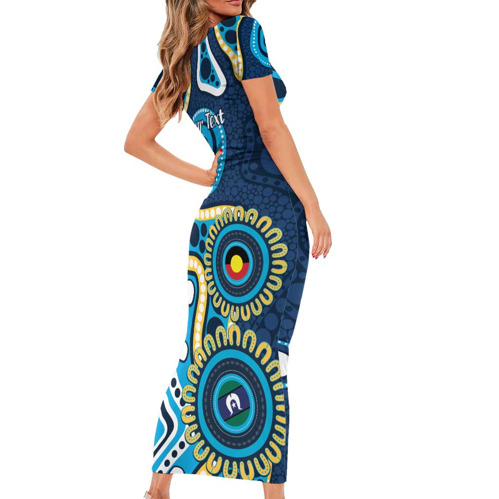 Titans NAIDOC Week 2026 Personalised Short Sleeve Bodycon Dress 50 Years of Deadly Aboriginal Art
