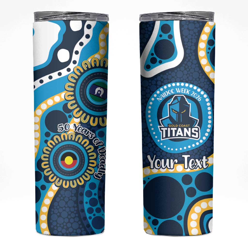 Titans NAIDOC Week 2026 Personalised Skinny Tumbler 50 Years of Deadly Aboriginal Art