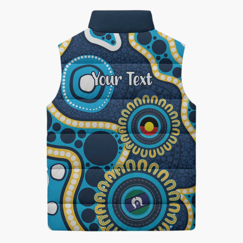 Titans NAIDOC Week 2026 Personalised Sleeveless Puffer Jacket 50 Years of Deadly Aboriginal Art