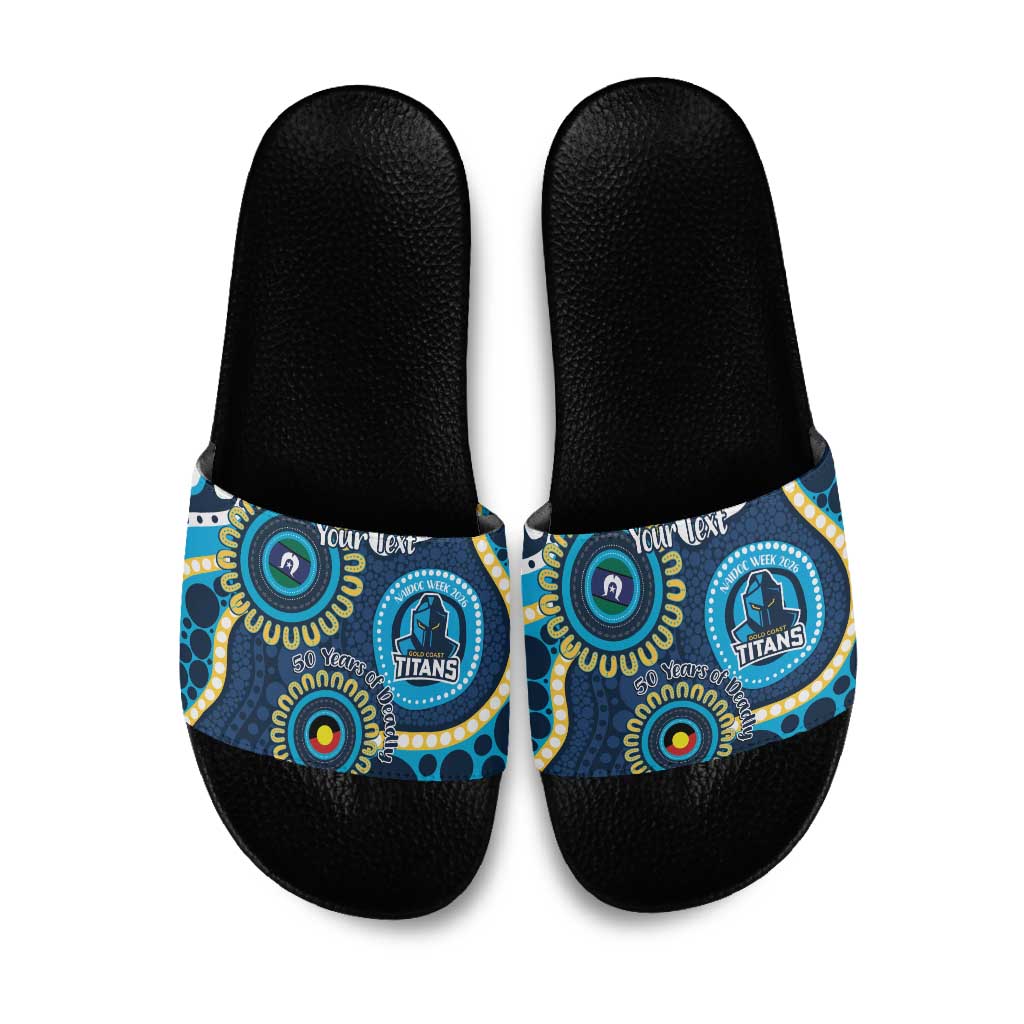 Titans NAIDOC Week 2026 Personalised Slide Sandals 50 Years of Deadly Aboriginal Art