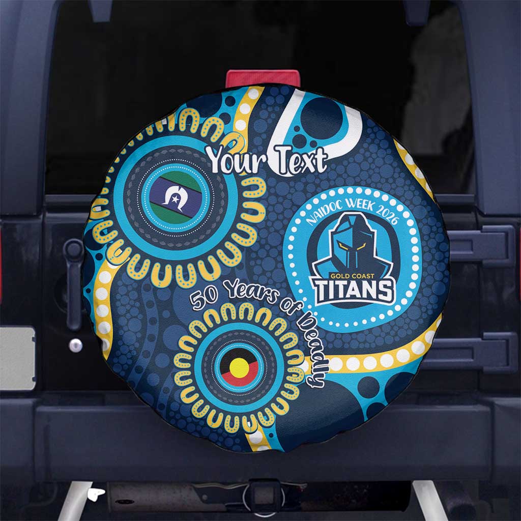 Titans NAIDOC Week 2026 Personalised Spare Tire Cover 50 Years of Deadly Aboriginal Art