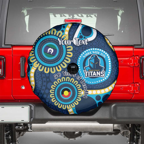 Titans NAIDOC Week 2026 Personalised Spare Tire Cover 50 Years of Deadly Aboriginal Art