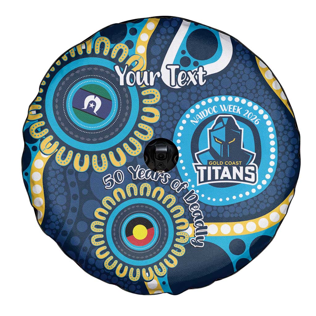 Titans NAIDOC Week 2026 Personalised Spare Tire Cover 50 Years of Deadly Aboriginal Art