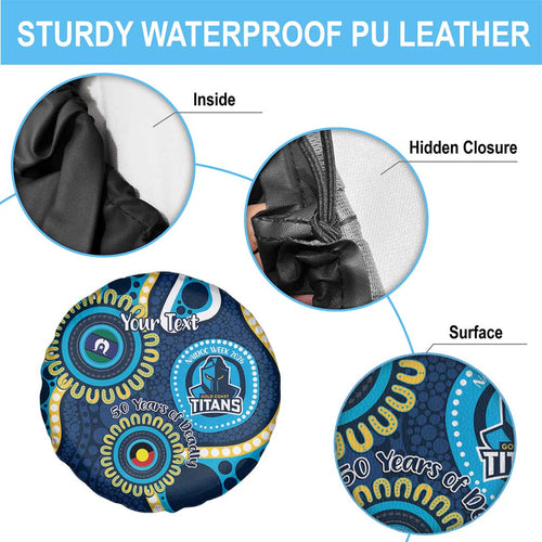 Titans NAIDOC Week 2026 Personalised Spare Tire Cover 50 Years of Deadly Aboriginal Art