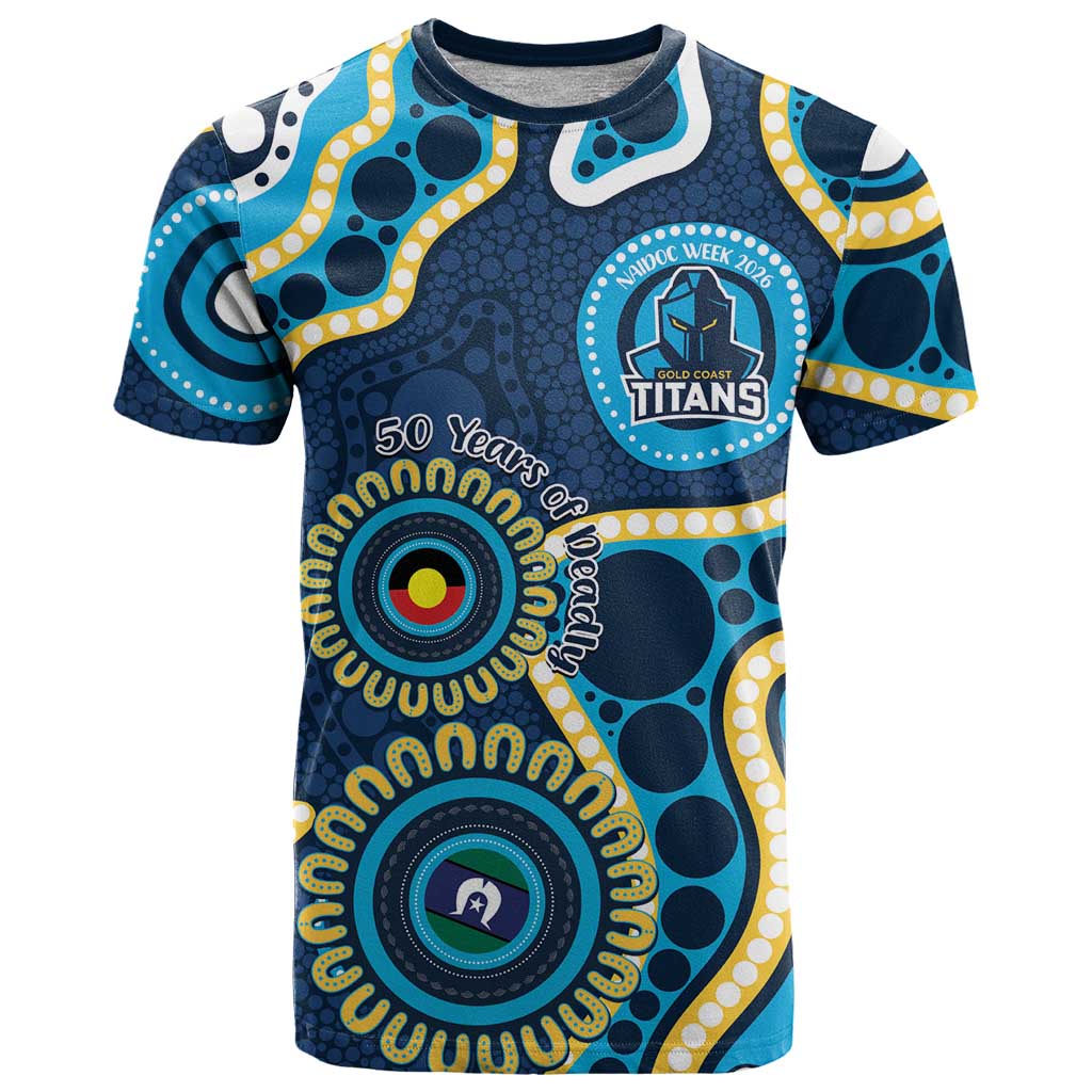 Titans NAIDOC Week 2026 Personalised T Shirt 50 Years of Deadly Aboriginal Art