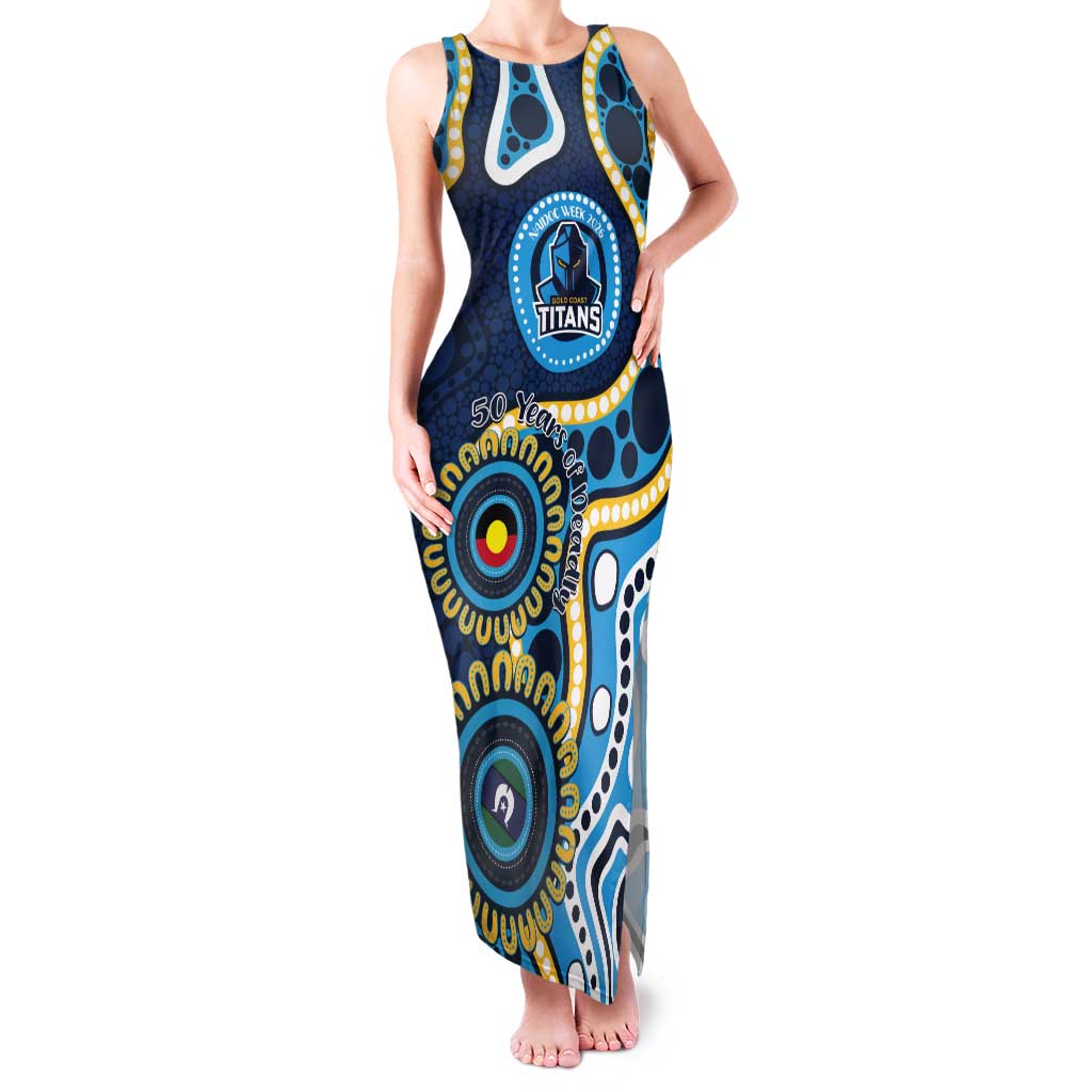 Titans NAIDOC Week 2026 Personalised Tank Maxi Dress 50 Years of Deadly Aboriginal Art