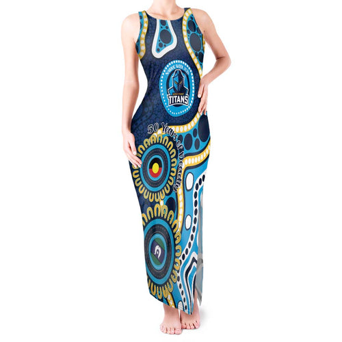 Titans NAIDOC Week 2026 Personalised Tank Maxi Dress 50 Years of Deadly Aboriginal Art