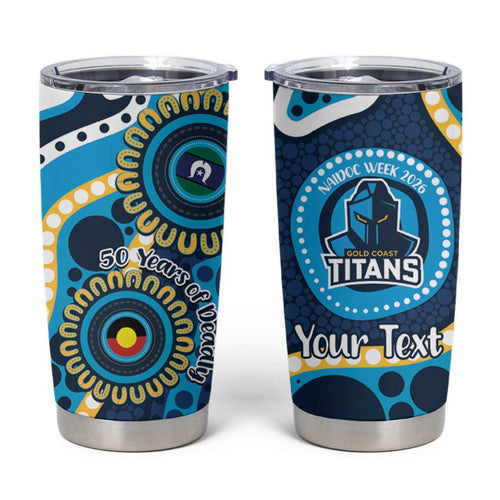 Titans NAIDOC Week 2026 Personalised Tumbler Cup 50 Years of Deadly Aboriginal Art