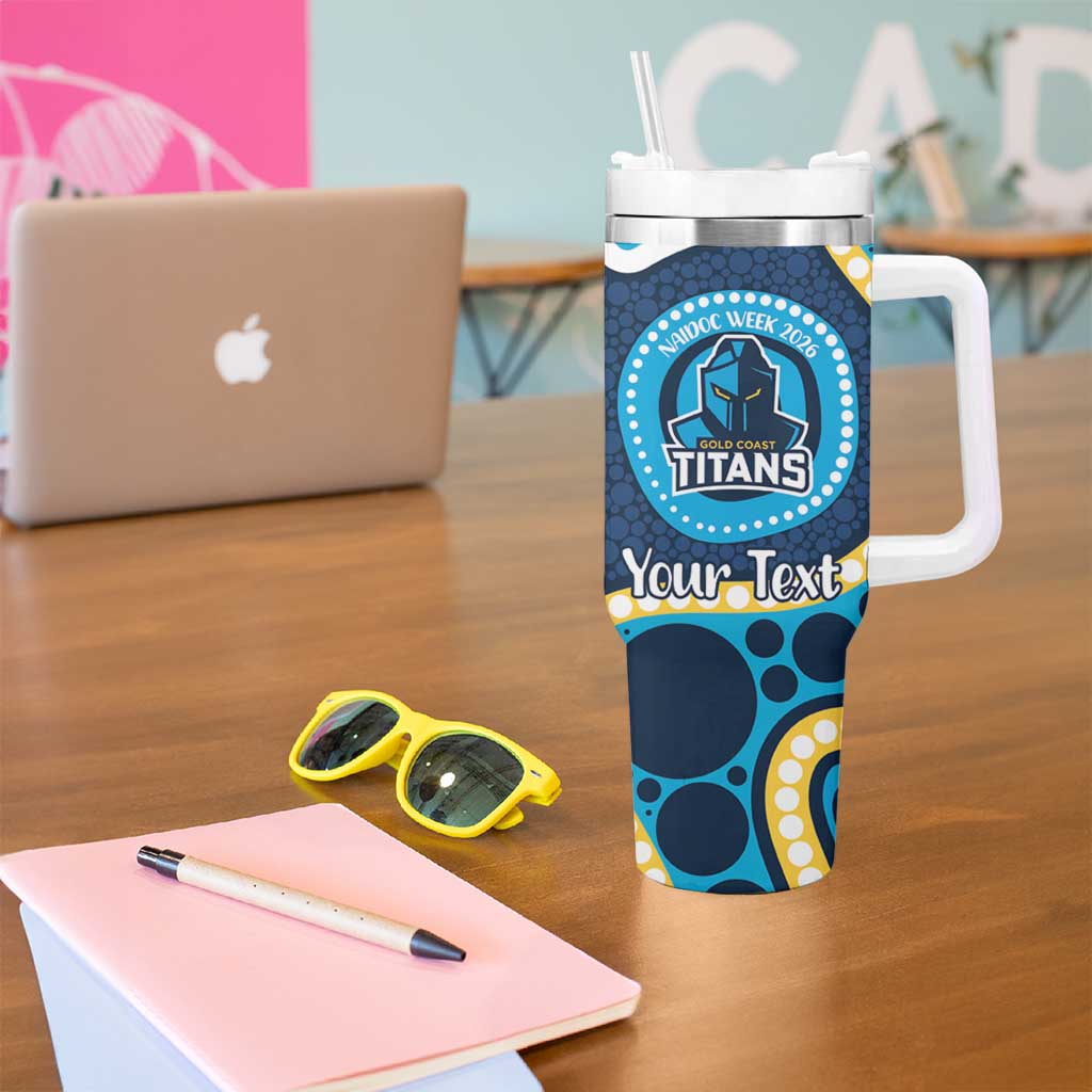 Titans NAIDOC Week 2026 Personalised Tumbler With Handle 50 Years of Deadly Aboriginal Art