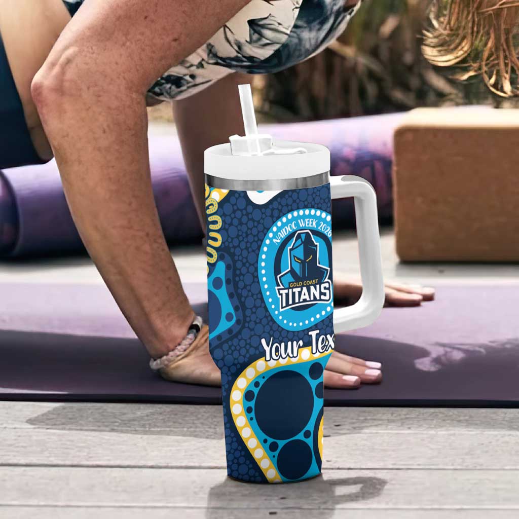 Titans NAIDOC Week 2026 Personalised Tumbler With Handle 50 Years of Deadly Aboriginal Art