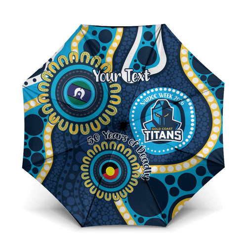Titans NAIDOC Week 2026 Personalised Umbrella 50 Years of Deadly Aboriginal Art