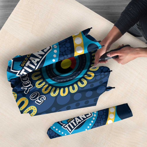 Titans NAIDOC Week 2026 Personalised Umbrella 50 Years of Deadly Aboriginal Art