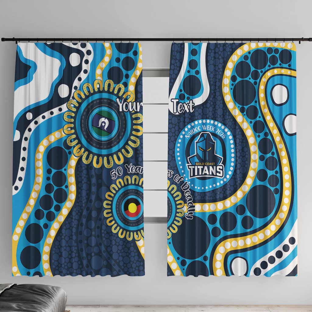 Titans NAIDOC Week 2026 Personalised Window Curtain 50 Years of Deadly Aboriginal Art