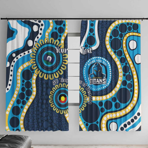 Titans NAIDOC Week 2026 Personalised Window Curtain 50 Years of Deadly Aboriginal Art