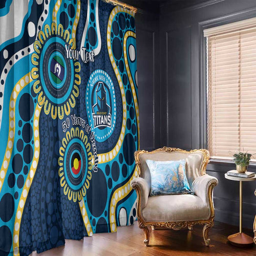 Titans NAIDOC Week 2026 Personalised Window Curtain 50 Years of Deadly Aboriginal Art