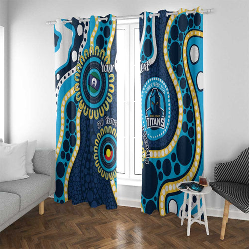 Titans NAIDOC Week 2026 Personalised Window Curtain 50 Years of Deadly Aboriginal Art