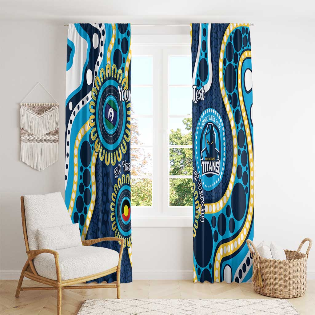Titans NAIDOC Week 2026 Personalised Window Curtain 50 Years of Deadly Aboriginal Art