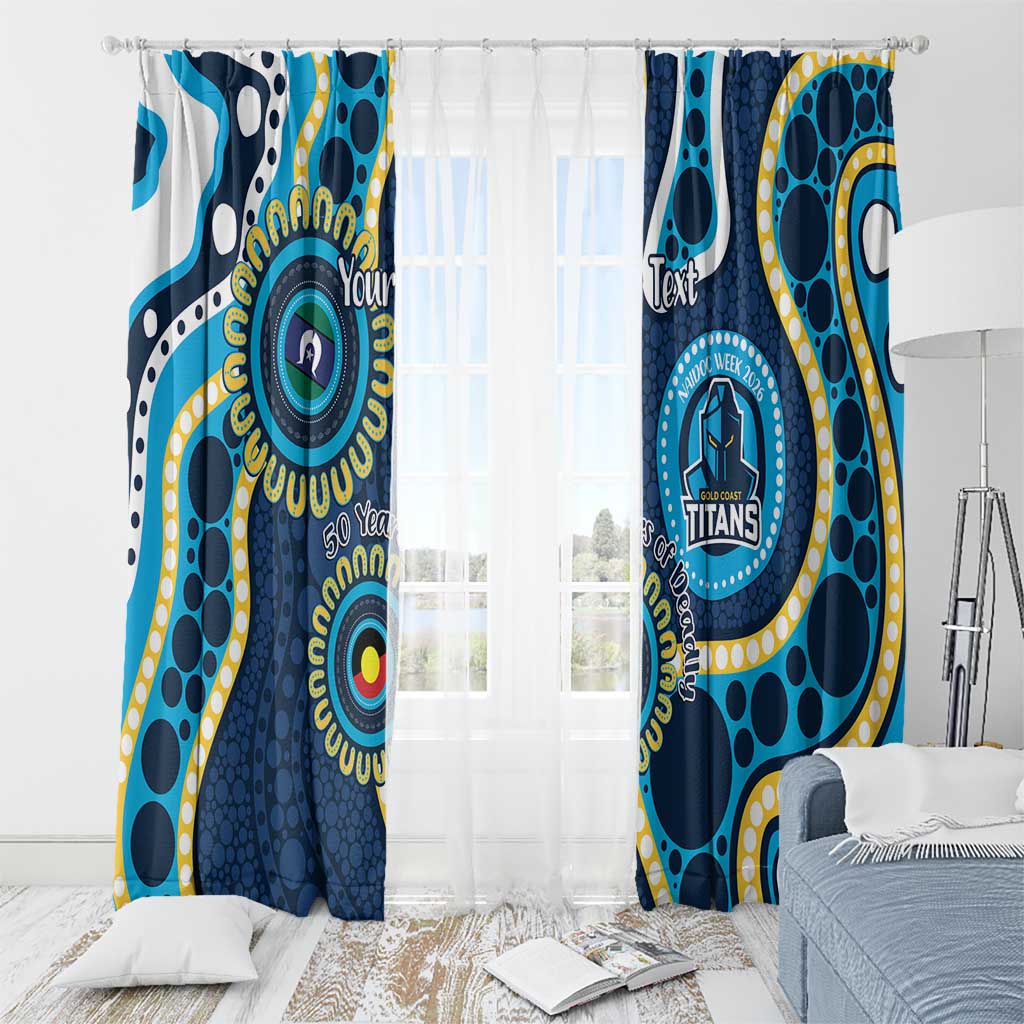 Titans NAIDOC Week 2026 Personalised Window Curtain 50 Years of Deadly Aboriginal Art