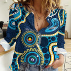 Titans NAIDOC Week 2026 Personalised Women Casual Shirt 50 Years of Deadly Aboriginal Art
