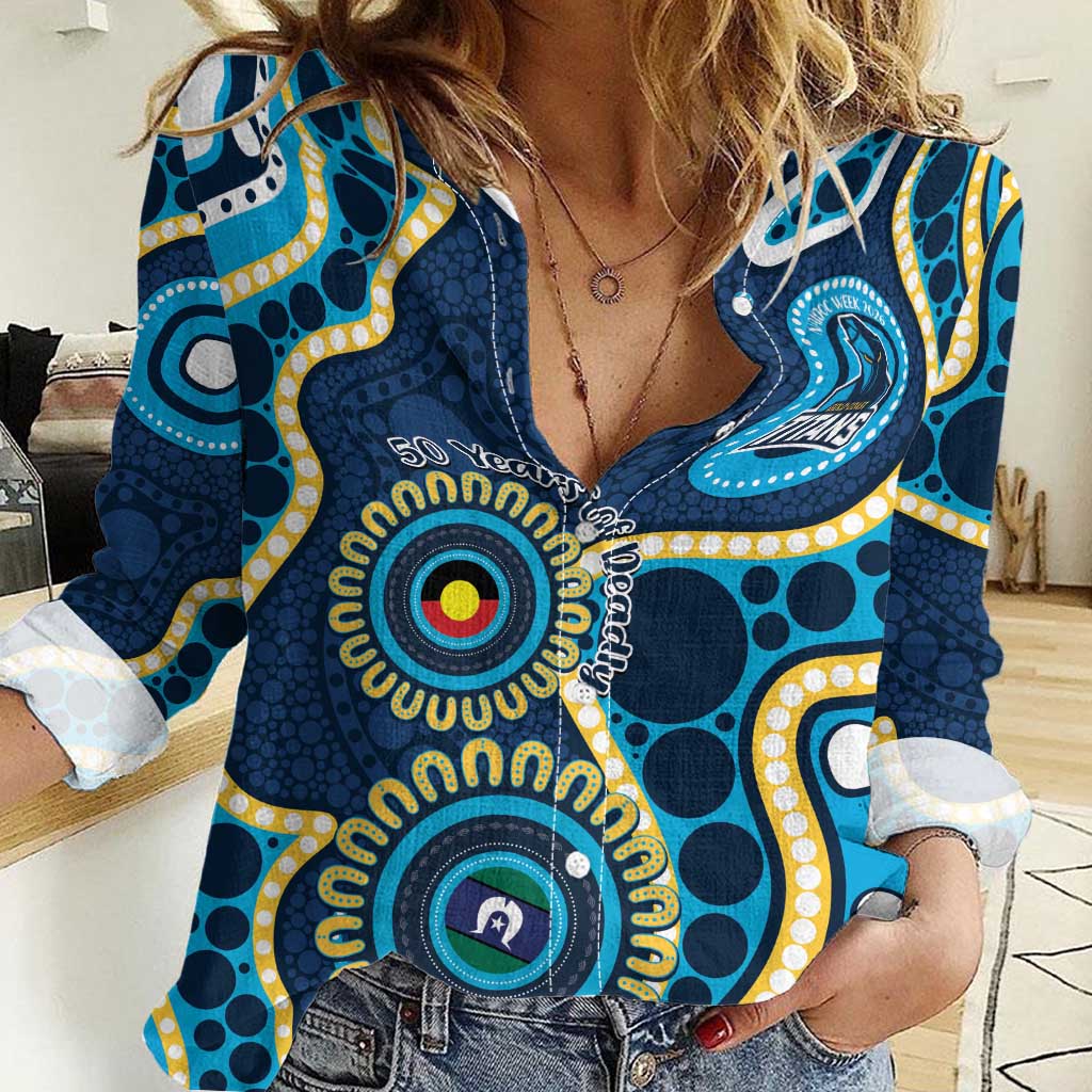 Titans NAIDOC Week 2026 Personalised Women Casual Shirt 50 Years of Deadly Aboriginal Art