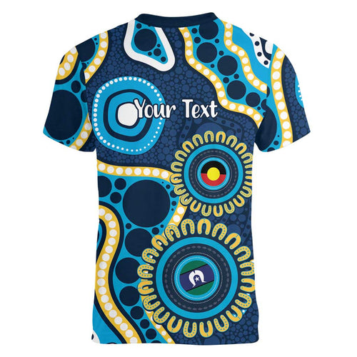 Titans NAIDOC Week 2026 Personalised Women V-Neck T-Shirt 50 Years of Deadly Aboriginal Art