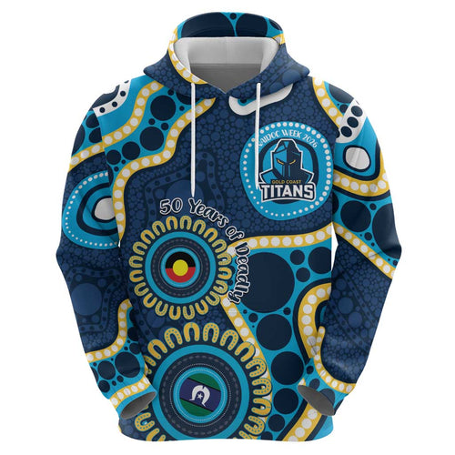 Titans NAIDOC Week 2026 Personalised Zip Hoodie 50 Years of Deadly Aboriginal Art