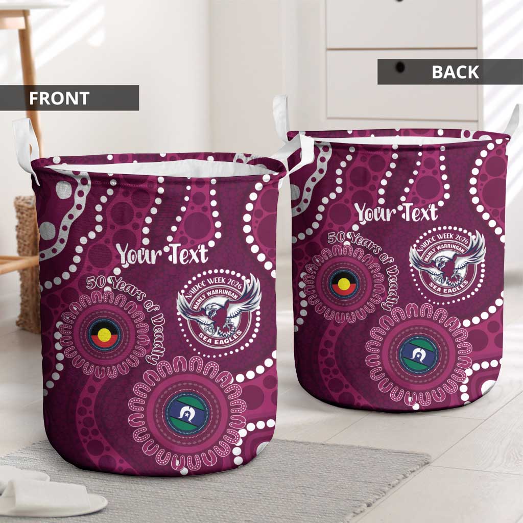 Sea Eagles NAIDOC Week 2026 Personalised Laundry Basket 50 Years of Deadly Aboriginal Art