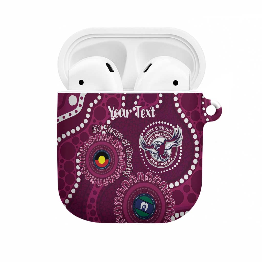 Sea Eagles NAIDOC Week 2026 Personalised AirPods Case 50 Years of Deadly Aboriginal Art
