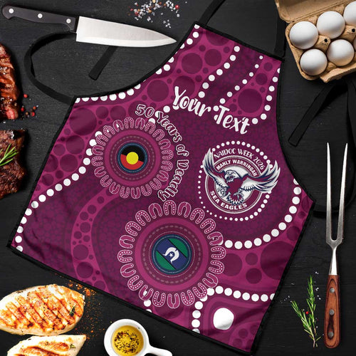 Sea Eagles NAIDOC Week 2026 Personalised Apron 50 Years of Deadly Aboriginal Art