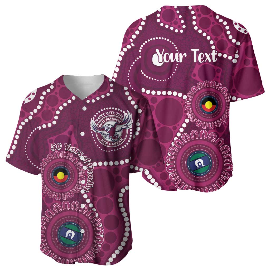 Sea Eagles NAIDOC Week 2026 Personalised Baseball Jersey 50 Years of Deadly Aboriginal Art