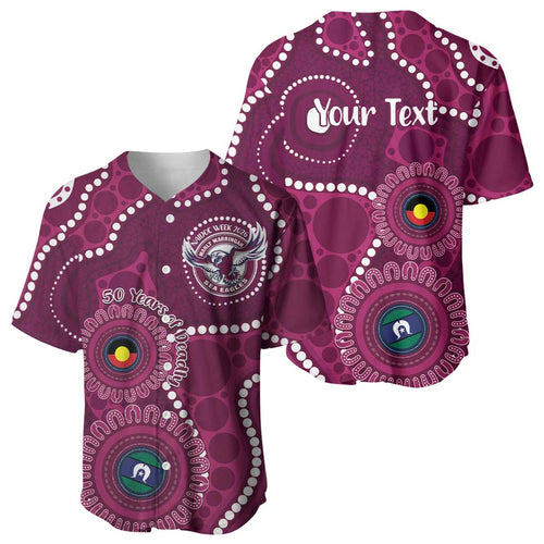 Sea Eagles NAIDOC Week 2026 Personalised Baseball Jersey 50 Years of Deadly Aboriginal Art