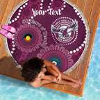 Sea Eagles NAIDOC Week 2026 Personalised Beach Blanket 50 Years of Deadly Aboriginal Art