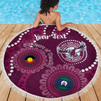 Sea Eagles NAIDOC Week 2026 Personalised Beach Blanket 50 Years of Deadly Aboriginal Art