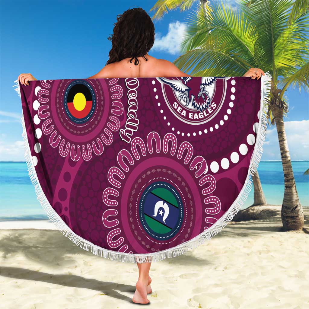 Sea Eagles NAIDOC Week 2026 Personalised Beach Blanket 50 Years of Deadly Aboriginal Art