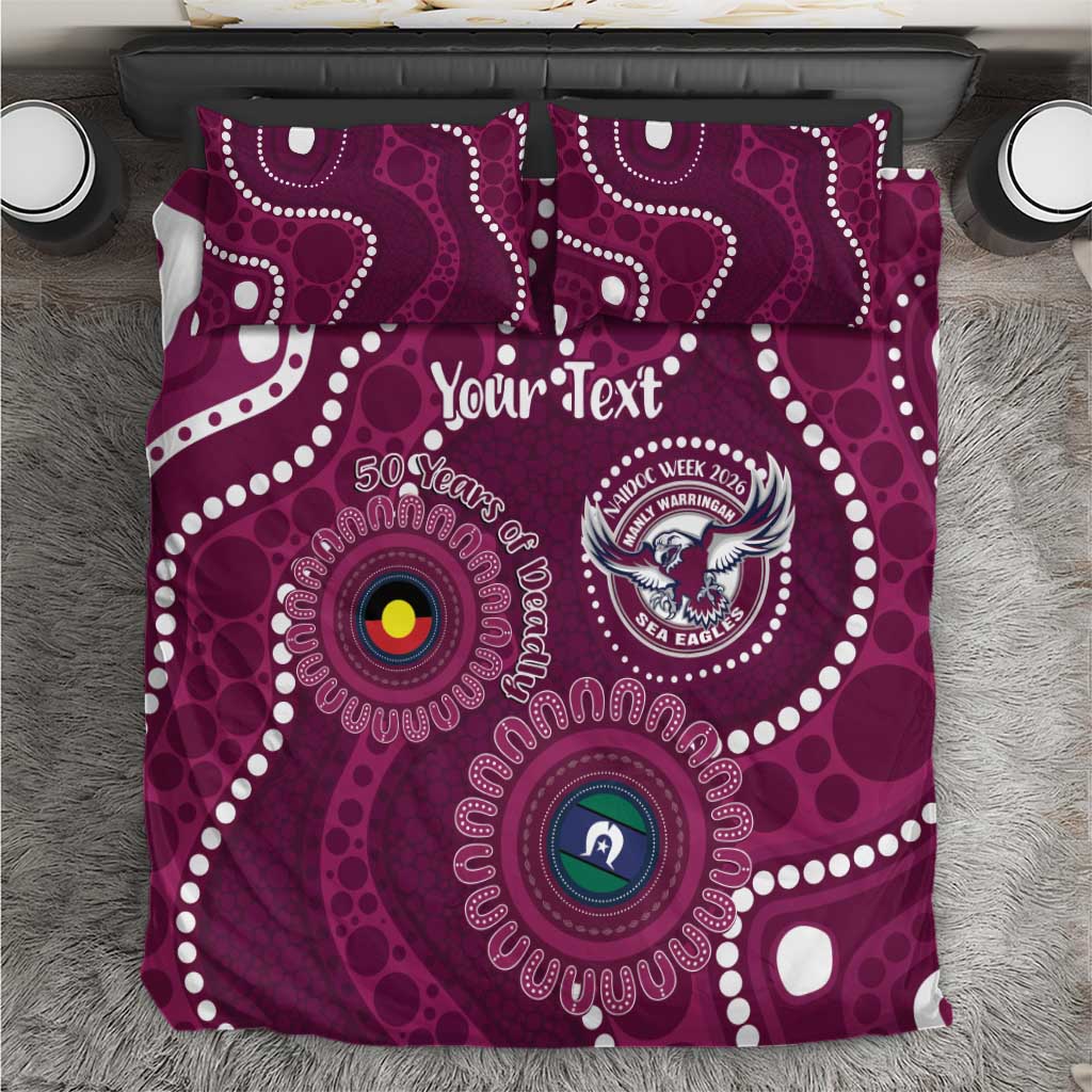 Sea Eagles NAIDOC Week 2026 Personalised Bedding Set 50 Years of Deadly Aboriginal Art