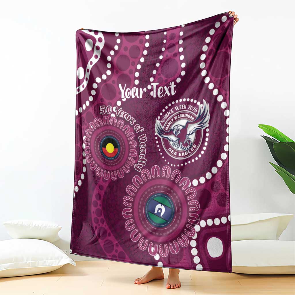 Sea Eagles NAIDOC Week 2026 Personalised Blanket 50 Years of Deadly Aboriginal Art