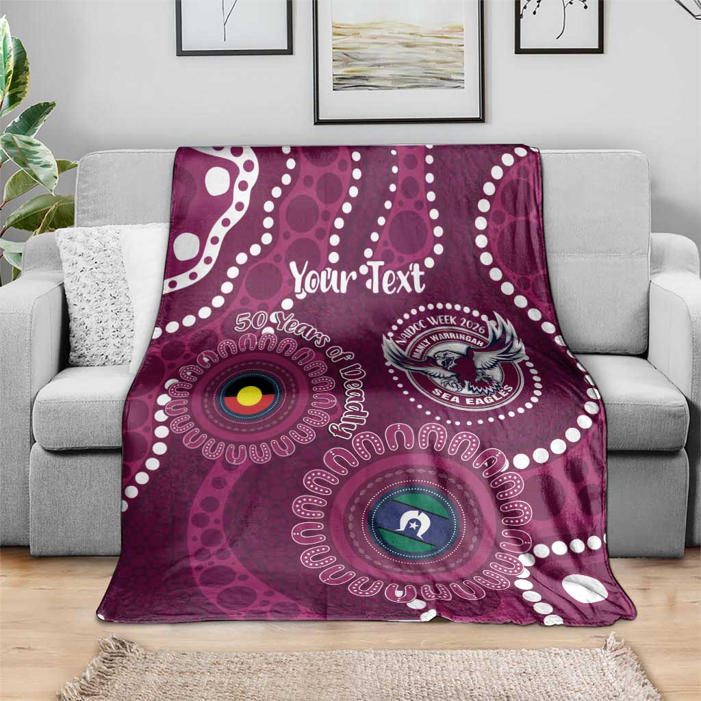 Sea Eagles NAIDOC Week 2026 Personalised Blanket 50 Years of Deadly Aboriginal Art
