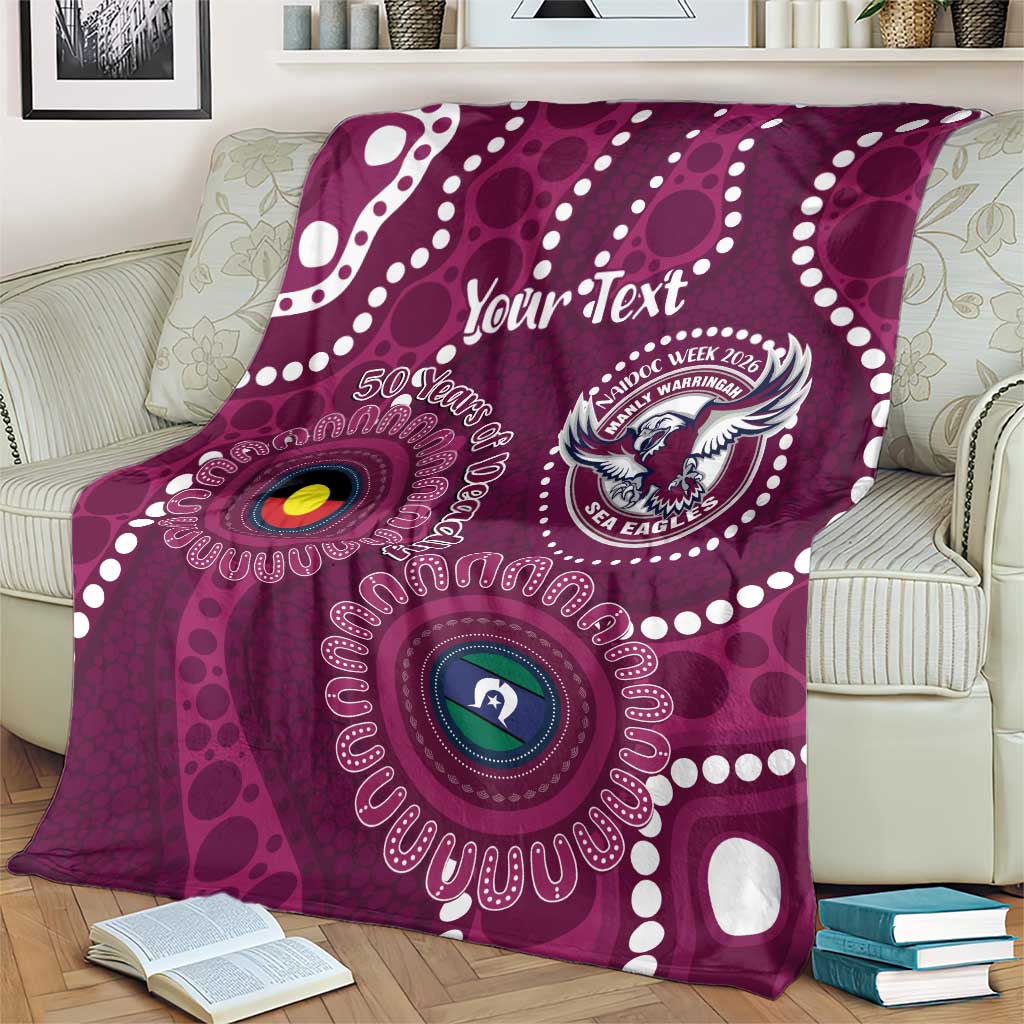 Sea Eagles NAIDOC Week 2026 Personalised Blanket 50 Years of Deadly Aboriginal Art