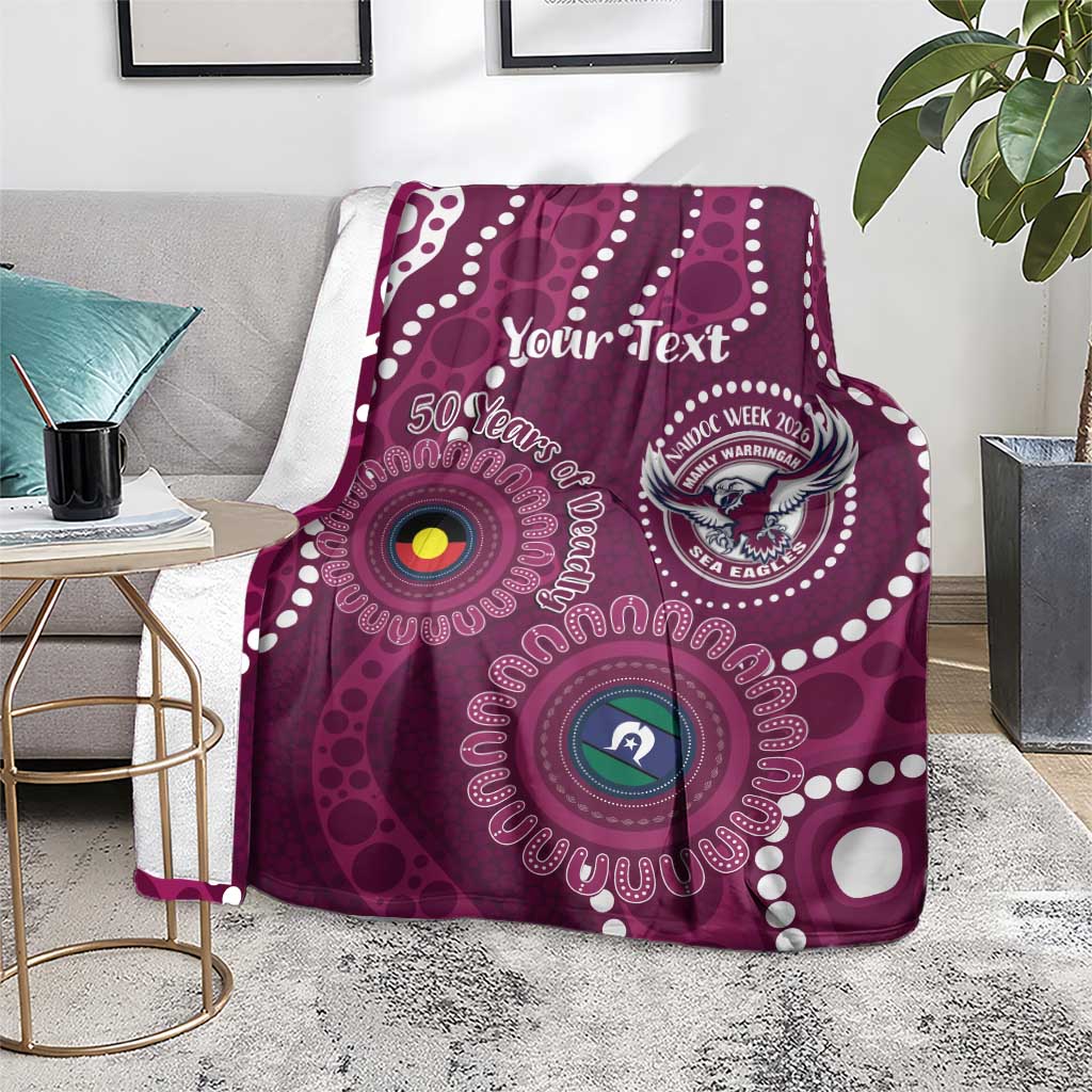 Sea Eagles NAIDOC Week 2026 Personalised Blanket 50 Years of Deadly Aboriginal Art